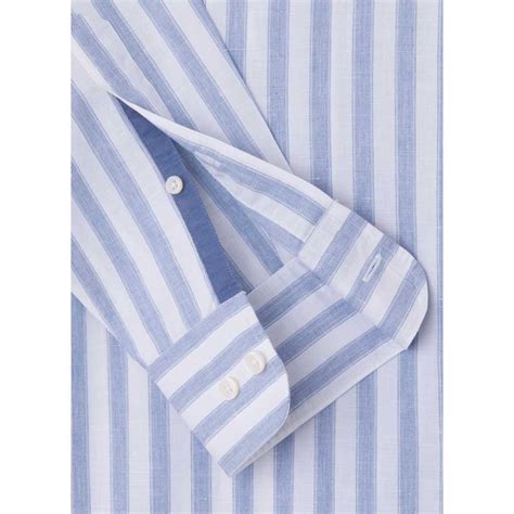 Hackett Mel Bold Stripe Long Sleeve Shirt Blue Dressinn