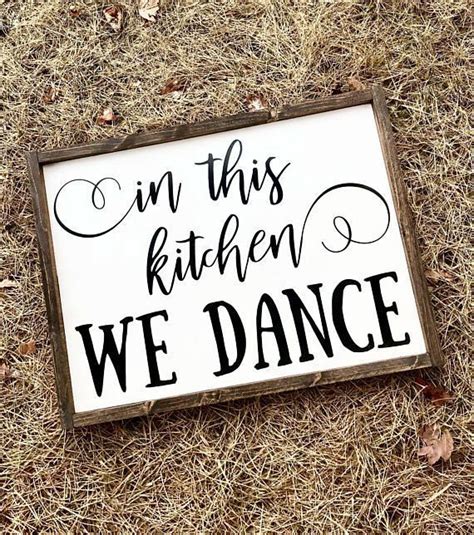 In This Kitchen We Dance Sign Wood Wall Decor Kitchen Decor Ts