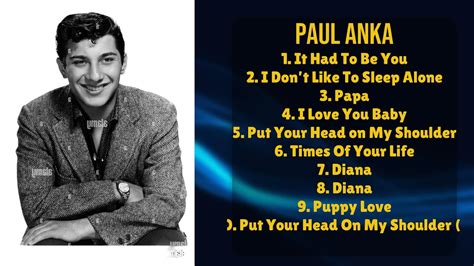 Paul Anka Year S Top Music Compilation Superior Chart Toppers Playlist