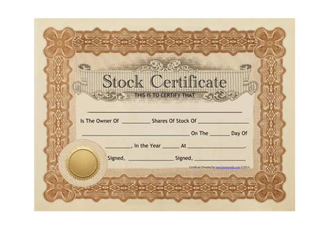 (PDF) Printable Stock Certificate Brown Frame - Web design · Printable ...