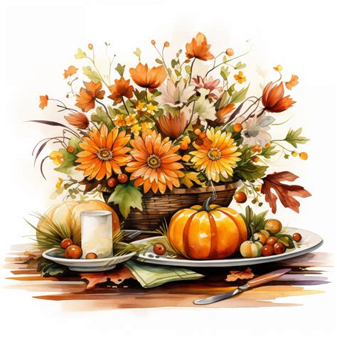 Thanksgiving Floral Centerpiece Art Free Stock Photo Public Domain