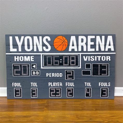 Custom Basketball Scoreboard Basketball Room Decor Basketball Room Basketball Theme Room