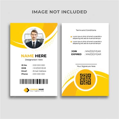 Premium Vector Corporate Id Card Or Employee Identification Card