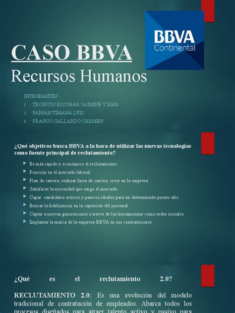 Caso Bbva Recursos Humanos Pdf Reclutamiento Gestión De Recursos