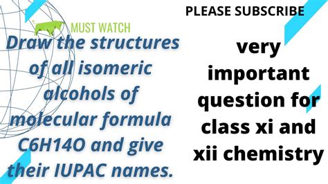 Draw The Structures Of All Isomeric Alcohols Of Molecular Formula