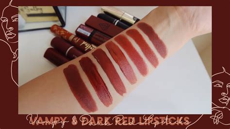 My Vampy And Dark Red Lipstick Collection Youtube