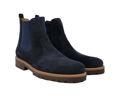 Beberlis Dark Navy Blue Suede Chelsea Boot