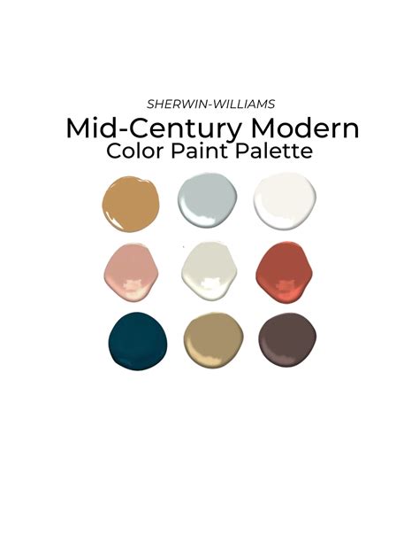 Sherwin Williams Mid Century Modern Color Palette Whole House Paint