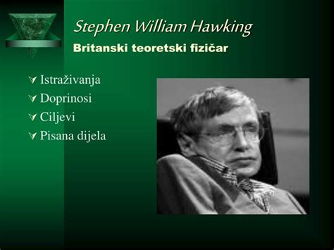 Ppt Stephen William Hawking Britanski Teoretski Fizičar Powerpoint Presentation Id4525274