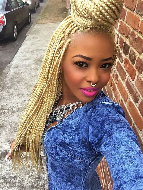 Stunning Blond Box Braids Cool Braid Hairstyles Blonde Braids