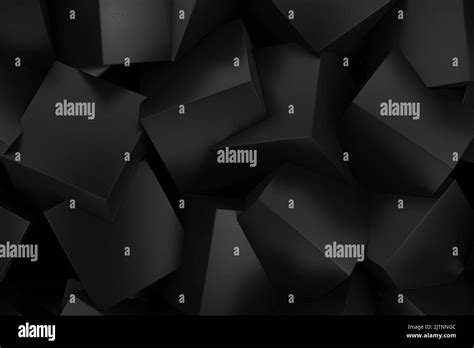 Black Abstract Futuristic Polygons Cubes Structure Background Extreme