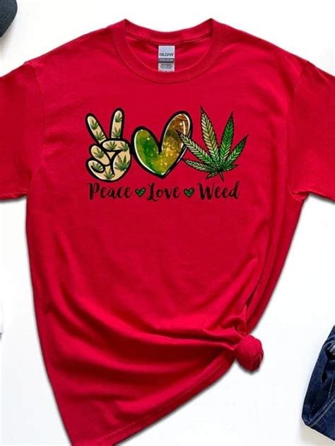 Peace Love Weed 420 Dtf Transfer Etsy