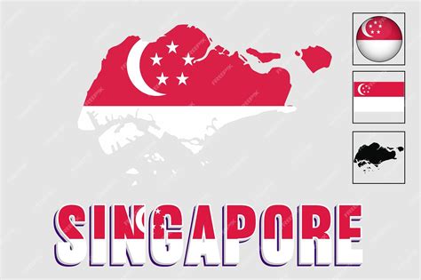Premium Vector Singapore Flag And Map In A Vector Graphic