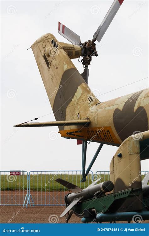 Russian Gunship Attack Helicopter Tail Rotor with Rocket Stock Image ...