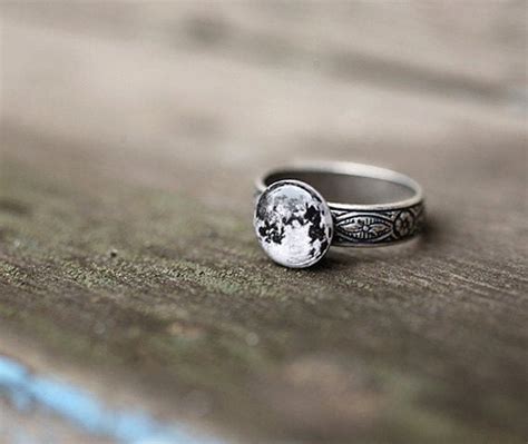 Space jewelry Moon ring Moon jewlery Moon stone Galaxy