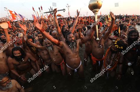 Indian Naga Sadhus Naked Holy Men Editorial Stock Photo Stock Image