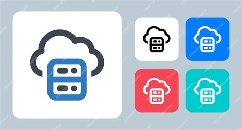 Cloud Server Symbol Vektor Illustration Linienumriss Symbole Premium Vektor