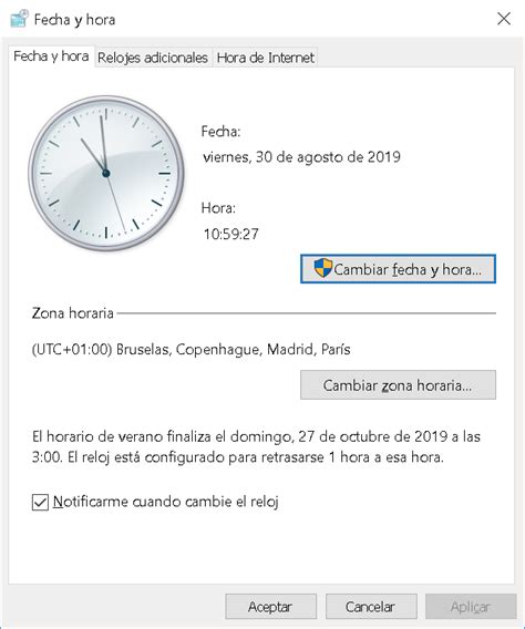 Configurar Hora Y Fecha