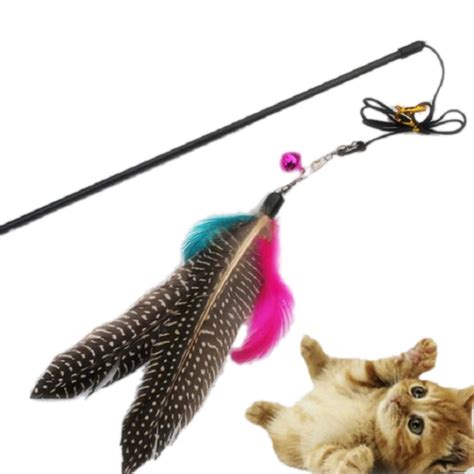 Cute Design Bird Feather Teaser Wand Plastic Toy For Cats Top Quality