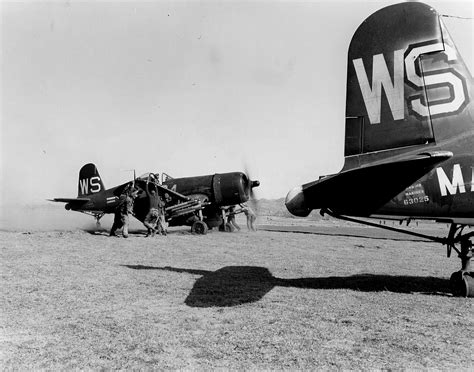 Asisbiz Vought F U B Corsair Vmf White Ws Buno Bogged At