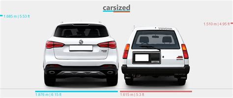 Dimensions MG EHS 2021 Present Vs Toyota Tercel 1982 1988