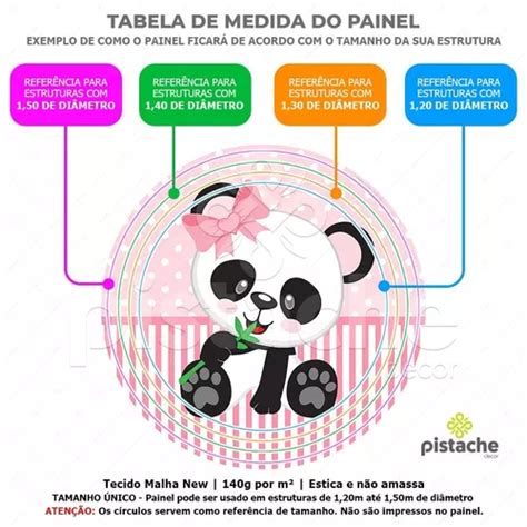 Painel Redondo Sublimado D Panda Em Tecido X M Venda Em