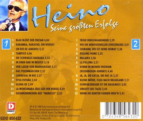 Heino Seine Grossten Erfolge Cd Heino Cd Album Muziek Bol