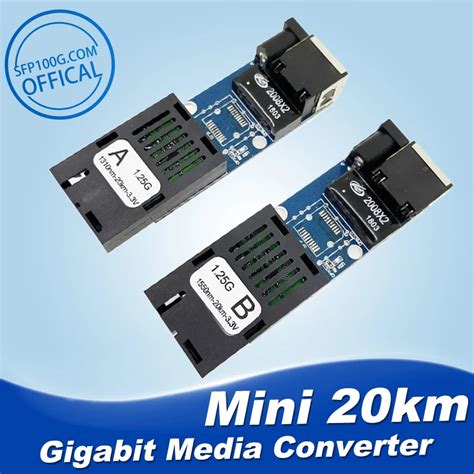 Convertidor De Medios Pticos De Fibra Gigabit Super Mini FTTH 10 100