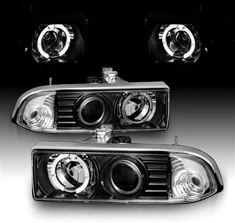 Vipmotoz Led Halo Ring Projector Headlight Headlamp Assembly For 1998 2004 Chevy S10