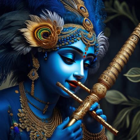 Premium Photo | Lord Sri Krishna with flute