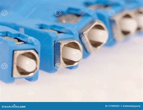 Fiber Optic Cables Isolated Over The Grey Background Stock Image