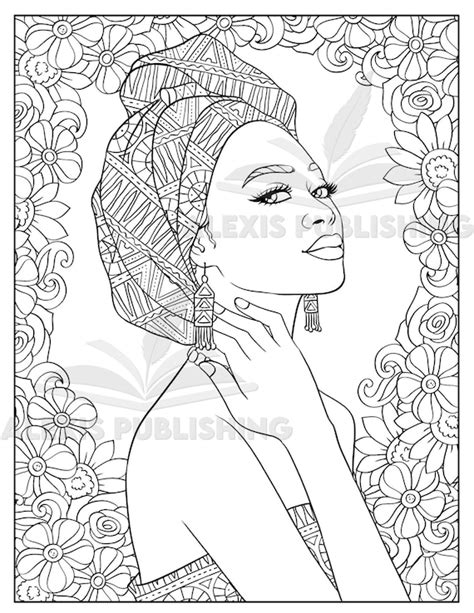 Black Women Adult Coloring Page Melanin Girl Illustration Etsy Ireland