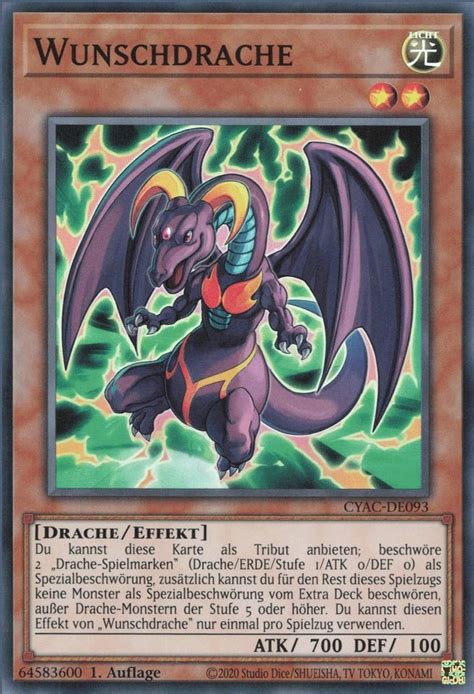 Recollectibles Sammelkarte Yugioh Karte Wunschdrache Deutsch Yu Gi Oh