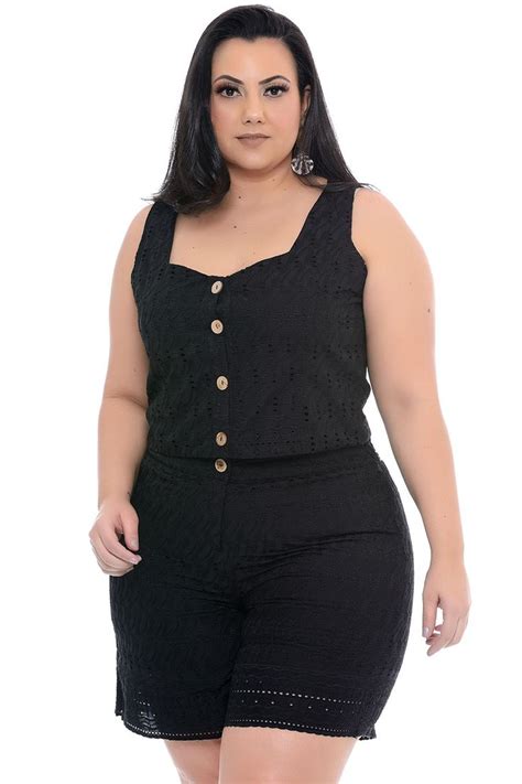 Conjunto Plus Size Lesi Black Vk Moda A Maior E Melhor Loja Online