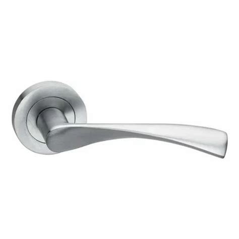 Satin Nickel Door Handle On Rosette Mm Manivelas Con Rosetta No