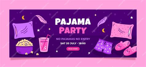 Free Vector Hand Drawn Pajamas Party Facebook Cover