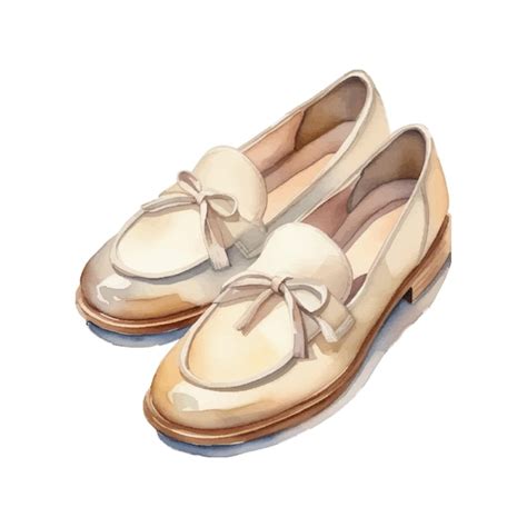 Premium Vector Watercolor Fashion Loafer Shoes Illustration