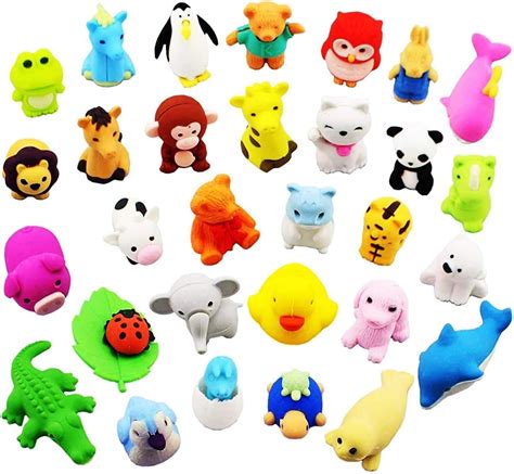 36pcs Novelty Animal Pencil Rubber Erasers Cute Puzzle Animal Erasers