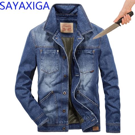 Self Defense Tactical Anti Cut Knife Cut Resistant Denim Jacket Anti