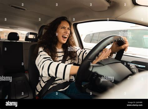 Woman Honking Car Horn Hi Res Stock Photography And Images Alamy