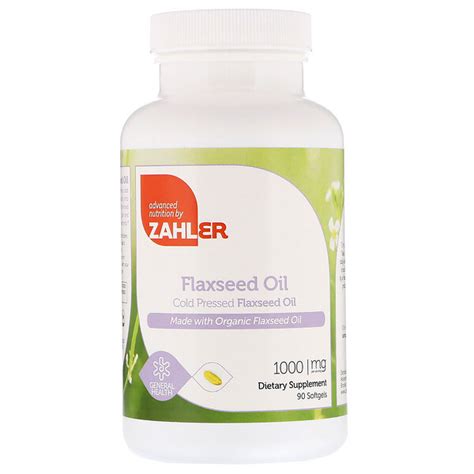 Zahler Organic Flax Seed Oil 1 000 Mg 90 Softgels Iherb