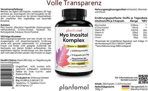 NEU 360 Myo Inositol Kapseln Mit 5 D Chiro Inositol 3 Kapseln Pro