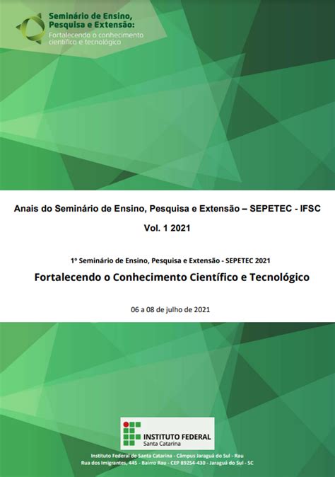 Anais do Seminário de Ensino Pesquisa e Extensão SEPETEC IFSC