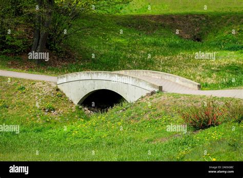 Small New Stone Bridge Over Ditch Stock Photo Alamy
