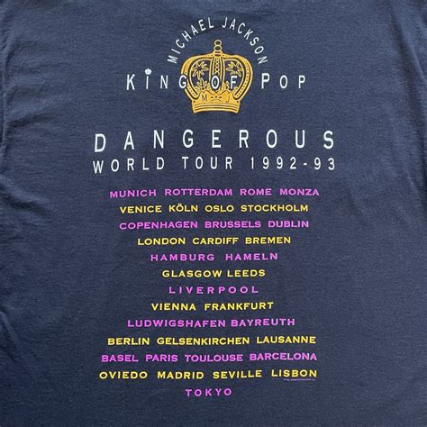 Vintage Michael Jackson Dangerous World Tour 1992 93 T Shirt Single