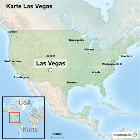 StepMap Karte Las Vegas Landkarte für USA