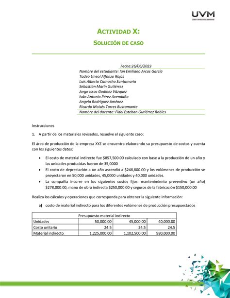 EMPATIA Para Resolver ACTIVIDAD X SOLUCIN DE CASO Fecha 26 06