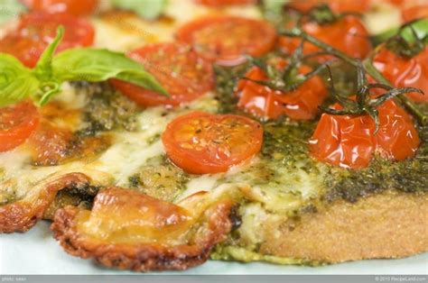 Basil Pesto Cherry Tomato Pizza Recipe