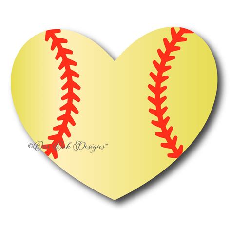 Baseball Softball Heart Svg File Pdf Dxf Eps Ai Png  Etsy