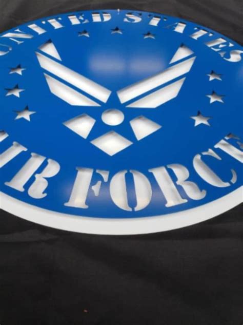 Us Air Force Logo Military Metal Sign Armed Forces Metal Etsy